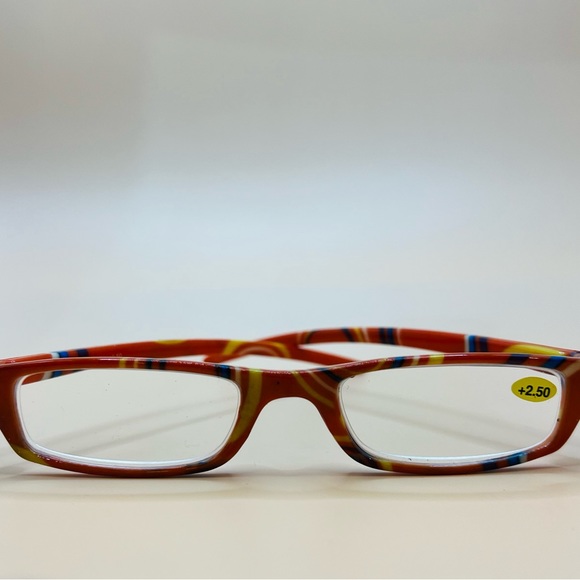 BRAND NEW GEOMETRIC NARROW READERS. ORANGE DESIGN WITH MATCHING CASE - Picture 5 of 8